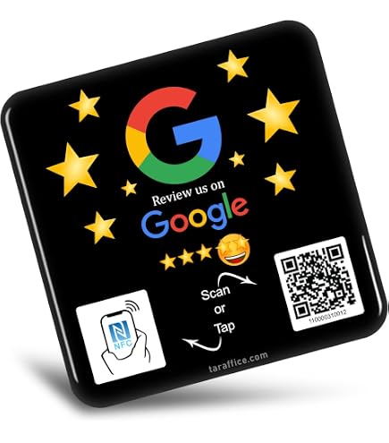 Stand NFC Hybride 2en1 TARAFFICE - Menu QR Code + Avis Google Pour Restaurants, Cafés Et Bars (Noir 100x145mm)