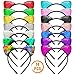 Price comparison product image Quacoww 14 Pieces 2 Style Cat Ear Headband Shiny Cute Sequin Headband Girls Women Hair Accessories for Daily Life Party Cosplay 14 Colors