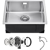 VEVOR 304 Stainless Steel Undermount Kitchen Sink, Single Bowl Farmhouse Sink with Accessories, Household Dishwasher Sinks fo