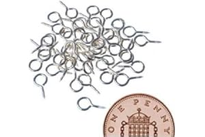 LIVE-WIRE-DIRECT 50 x Small Tiny Mini Eye Pins Eyepins Hooks Eyelets Screw Threaded Silver 8mm