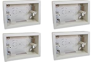 VIDOELETTRONICA 4 Pezzi Scatola esterna 503 Cassetta da parete 3 moduli 3 posti bianco per prese elettriche compatibile con tutte le serie civili (4)