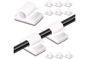 Tomario V2 Kabel Clips Selbstklebend, 40PCS USB HDMI Kabel Management Halter Runde Kabel Tidy Clips für Schreibtisch Wand Workshop Home Office Outdoors Fairy Light (White)