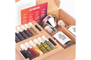 DO YOUR GIN | Kit Infusion D'alcool Pour Fabrication De Gin | Cadeaux D'anniversaire | Cadeaux Sympas Pour Hommes & Femmes | Cadeau Pour Noël, St-Valentin, Fête Des Pères & Mères | Bouteilles & Épices
