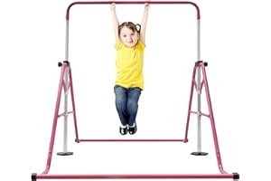 NADINEDUTOL Gymnastikstange für Kinder,Reckstange Outdoor-Reck für den Garten-Klettergerüst für Kinder und Jugendliche Reckstange Höhenverstellbare Gymnastikstange für Kinder Home Gym Garten,115-155cm