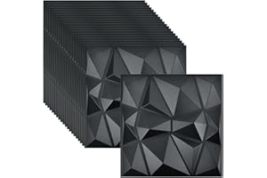 ANNTIM Lot de 33 Panneau Mural Decoratif 3d, 30×30cm Panneau 3d Mural, Revêtement Mural Décoratif Pour Créer Un Mur 3D Brique Effet, Pour Décoration Murale Intérieure En Blanc, Décoration Murale