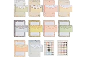 BUYGOO Writing Stationery Paper and Envelopes Set 60 Pcs Floral Writing Paper Letter Writing Set with 30Pcs Envelope & 2Set Sealing Sticker Lovely Letter Paper Floral Writing Paper Set for Office Home School