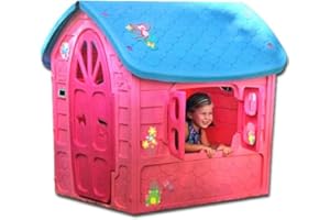 thorberg Spielhaus Maxi Kinderspielhaus extra groß 120x113x111cm (Made in EU) Kinderhaus rosa