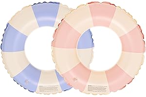 TUTUKYLE 2PCS Stries Bouee Piscine Adulte, 100cm Bouée Piscine Anneau de Natation, Jouet Piscine Bouée Gonflable, Durable Bouées et Matelas Gonflables, Jeux Piscine,Bouée d'été Eau Jouet Adultes et Enfants
