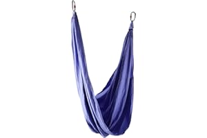 Pissente Aerial Yoga Swing Set, Portable Hammock Antigravity Yoga Hammock with Carry Bag Home Flying Yoga Swing Aerial Yoga Hammock Yoga Flying Strap Sling (PURPLE)