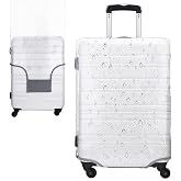 JIZZU 28 Inch Large Suitcase Cover, Transparent PVC, Waterproof | Thick Travel Suitcase Cover with Velcro, Reusable Luggage S