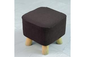 SJH Small Foot stool Cover,Non-slip Ottoman Slipcovers with Elastic Bottom,Stretch&Soft Square Mini Chair Cover,Home Footrest Protector(25-33cm)