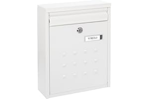 ARREGUI Dime V1321 Boîte aux Lettres Individuelle en Acier, Taille M (Courrier Format A4, Magazine), Boîte aux Lettres Murale, Regroupable, Fond Étroit, Facile à Installer, Blanc