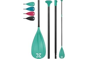 ZLX Sup Paddle Premium 3 et 4 pièces réglables en Aluminium Sup Paddle avec Lame en Fibre de Verre - Parfait pour Le Surf, la flottaison et Les Sports Nautiques