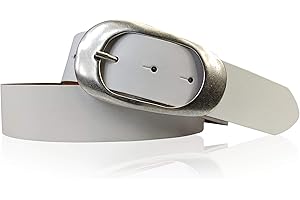 FRONHOFER Women's Belt with Retro 70s Silver Thorn Buckle 4 cm / 1.57'' 18385