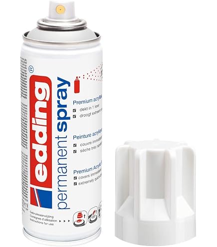 5x Edding Permanent Spray Silber Matt – Acryllack Spraydose, 200 Ml, Schnell Trocknend