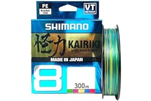 Shimano Kairiki 8, 300 Metros, Multicolor, Hilo de Pesca Trenzado, 59WPLA68R2