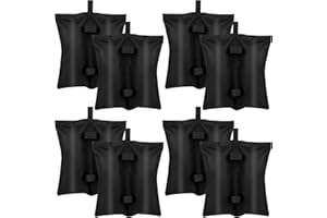 WWMILY 8 Pack 800D Canopy Sand Weights - 200 LBS Large Heavy Duty Black Bags for Instant Outdoor Sun Shelter Legs - Windproof Sandbags 15x13In
