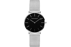 HANNAH MARTIN Reloj de Cuarzo para Mujer Banda Malla Acero Inoxidable Ultra Delgado