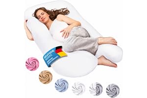 SMOOTHY® Graviditetskudde U-form XXL – Stödkudde & Amningskudde, 150x80 cm | Sidosovare, helkroppskudde & läskudde – avtagbart 100% bomullsöverdrag, allergivänlig fyllning
