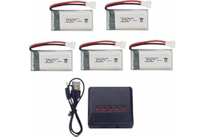 ZYGY 5x3.7V 380mah 25C Lipo Batería + 5en1 Cargador para Hubsan X4 H107 H107C H107L RC Quadcopter Syma X11 X11C HS170 HS170C F180C HS170G TOZO Q2020 E016H E016F FX801 V911S A120 XK A150 V966 drone