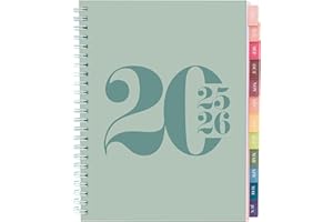 RILEYS & CO Rileys Academic Diary 2025-2026, Daily, Weekly & Monthly Planner, July 2025 - June 2026, Student Notes Pages, Twin-Wire Binding Day and Weekly Agenda for School & Work (20 x 15 cm, Green, Typographic)