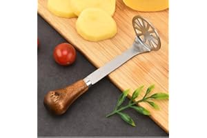 MAYEBRIDGE Mini Avocado Masher, Mini Potato Mashers with Wood Non Slip Handle Stainless Steel Bean and Potato Masher Small Food Masher Lightweight Kitchen Tool (Cat' Paw B)