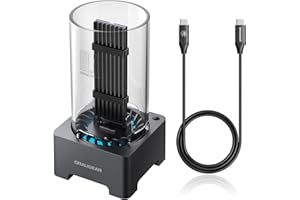 GRAUGEAR Docking station SSD M.2 NVMe da 40 Gbps, base docking esterna USB4 con ventola di raffreddamento, supporto UASP Trim, compatibile con Thunderbolt 4/3, chip ASM2464PD [G-M2DK-U4-40G]