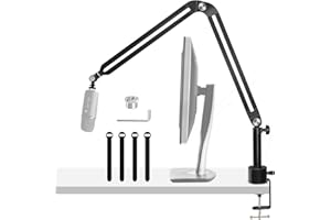 AFAITH Microphone Boom Arm with Detachable Extension Tube, Mic Arm Stand for Broadcast Gaming Streaming Recording, Compatible with Blue Yeti Nano Snowball and Other Mic