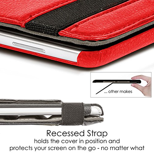 Forefront Cases® Neue Leder Drehbar Hülle Tasche Case Cover für Samsung Galaxy Tab S2 9.7 T810N – Rundum-Geräteschutz und intelligente Auto-Sleep-Wake-Funktion – inkl. Eingabestift und Displayschutz - 7