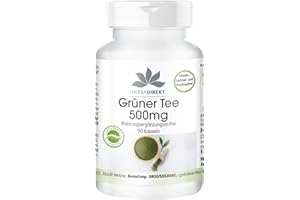 HERBA DIREKT Estratto di tè verde - 90 capsule - 1500mg per dose giornaliera - EGCG - Camellia sinensis - min. 50% di polifenoli - vegano | HERBADIREKT by Warnke Vitalstoffe - Qualità farmaceutica tedesca