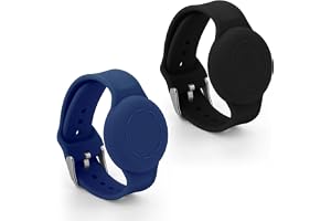 2st Barnarmband för Airtag, Vattentätt Silikonarmband för Barn Justerbart Mjukt Klockband för Airtag för Småbarn GPS-Spårningsmärkning (Svart