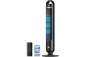 DREO Quiet Tower Fan for Bedroom& Home, 25ft/s Powerful Airflow, 29ft Coverage, 1-8H Timer, 4 Speeds, 3 Modes, 28dB Bladeless