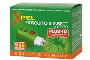 AQUA THOUGHTS XPELMosquito Insect Relief Plug-in, Insect Killer for Home & Travel Lasts up to 45 Nights per Refill, Mosquito Repellent Plug in, Jungle Formula Insect Repellent, Mosquito Plug ins for Abroad