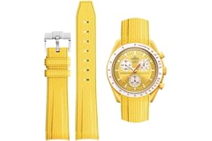 HEYOZURY Correa de Reloj Rolex Omega x Swatch Moonswatch Rolex Reloj Silicona para Hombres Hebillas de acero Inoxidable Pulsera de Reemplazo Pulsera Original