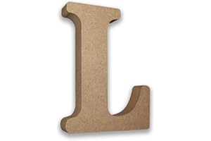 HABERCRAFTS MDF Letters Wooden Letters for Crafts MDF Letter L (Large 13cm High x 2cm Deep) Large Free Standing Wooden for Crafts Personalised Names & Decor - (Letter L)