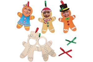 Baker Ross FX298 Marcos de Fotos de Madera Casa de Pan de Jengibre - Paquete de 10, Kit de Manualidades para Niños