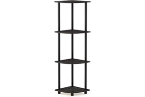 Furinno Ripiano Angolare a 4 ripiani Espresso/Black 4 livelli