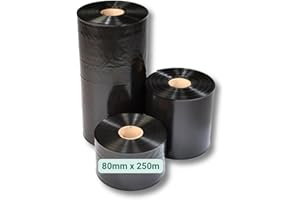 ‎DM-FOLIEN GMBH 1 x Roll of LDPE Tube Film / Packaging Tube - Black - 100 µm (80 mm Width x 250 m Length)
