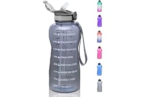 MYFOREST Gourde Sport 2.2 Litre, Bouteille d'eau Avec Paille，Gourde Reutilisable sans BPA, Étanche, pour Sport, Camping, Enfant, Randonnée