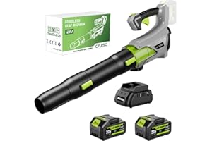 Adedad Akku-Laubbläser 850m³/h Stufenloser Geschwindigkeitsregler 21V elektrischer Laubbläser mit 2X4000mAh Akkus und Ladegerät, 220km/h Leichter Akku Gebläse für Rasenpflege, Garten, Dächer