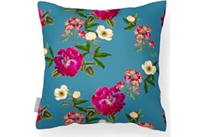 Izabela Peters Outdoor Cushions Waterproof, 43 cm, Filled Outdoor Cushion, Floral Glade- Prussian Blue, Garden Furniture Cushions, Outdoor Seat Cushions, Garden Chair Cushions