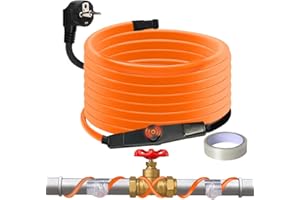 RPPIUP Selbstregulierendes Heizkabel mit Thermostat, 2M, 25 W/M, 220V Rohrheizkabel Frostschutz, Wasserdicht Begleitheizung Heizkabel für Tiertränken, Pflanzenbewässerung und zum Schutz von Hausleitungen