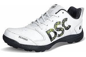 DSC Mens Beamer Cricket Shoe | Color: Grey & White | Size: 7UK/8US/41EU Boys | Material: Polyvinyl Chloride | Long Lasting Breathable Mesh for Improving Performance