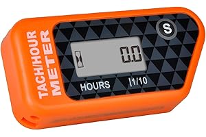 NINE-RONG Jayron Contagiri Digitale LCD Contagiri Induttivo Display Contaore RPM Max Impermeabile per La Maggior Parte Dei Motori A Gas Marine ATV Generatore Trattore Prato Moto (arancia)