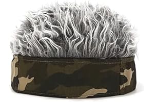 SXHLSELLER Męska Sztuczna Peruka z opaską kamuflażową, Szary Kolor, Regulacja Rozmiaru, Zabawna Peruka z Krótkimi Włosami na Imprezy, Wakacje, Bieganie, Wędkarstwo, Piesze Wycieczki