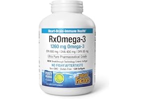 Natural Factors, Rx Omega-3 Fish Oil (Huile de Poisson), avec EPA et DHA, 120 Capsules molles Enteripure, Testé en Laboratoire, Sans Soja, Sans Gluten, Sans OGM