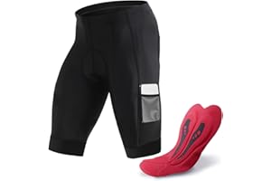 NuCamper Męskie 4D Spodenki Rowerowe Wkładką Żelową, Padded For Cycling, Oddychającą, Elastyczne, Szybkoschnące, Antypoślizgową Nogawką, Kolarstwo Górskie, Rower Sportowy, Na Świeżym Powietrzu