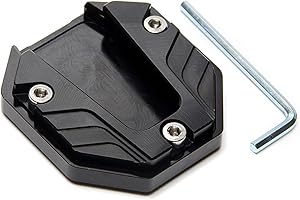 Gereiny Aluminum Alloy Motorcycle Bike Kickstand Extender Foot Side Stand Extension Foot Pad Support Plate Motorbike Accessories Black