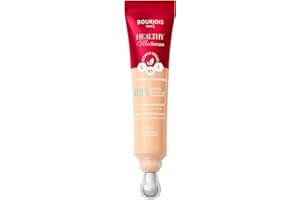Bourjois Healthy Mix 2-in-1 Correttore in siero, Leviga rughe e segni d’espressione, Rinfresca il contorno occhi, Caffeina, Vitamine C, E e B5, Vegano, Applicatore rinfrescante, Light Vanilla, 11 ml