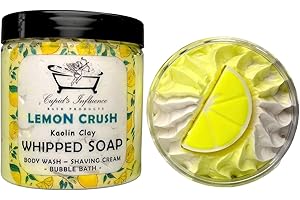 CUPID'S INFLUENCE BATH PRODUCTS Lemon Crush Luxurious Whipped Soap 180gr / Body Wash / Shaving Cream / Shower Fluff (Various Scents), Multicolor